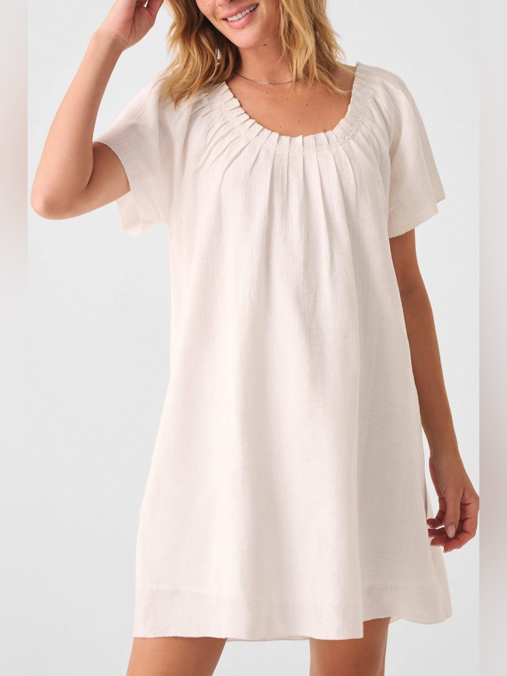 NEW Faherty Organic Cotton Annabelle Dress Whisper White Vacation Coastal. 13